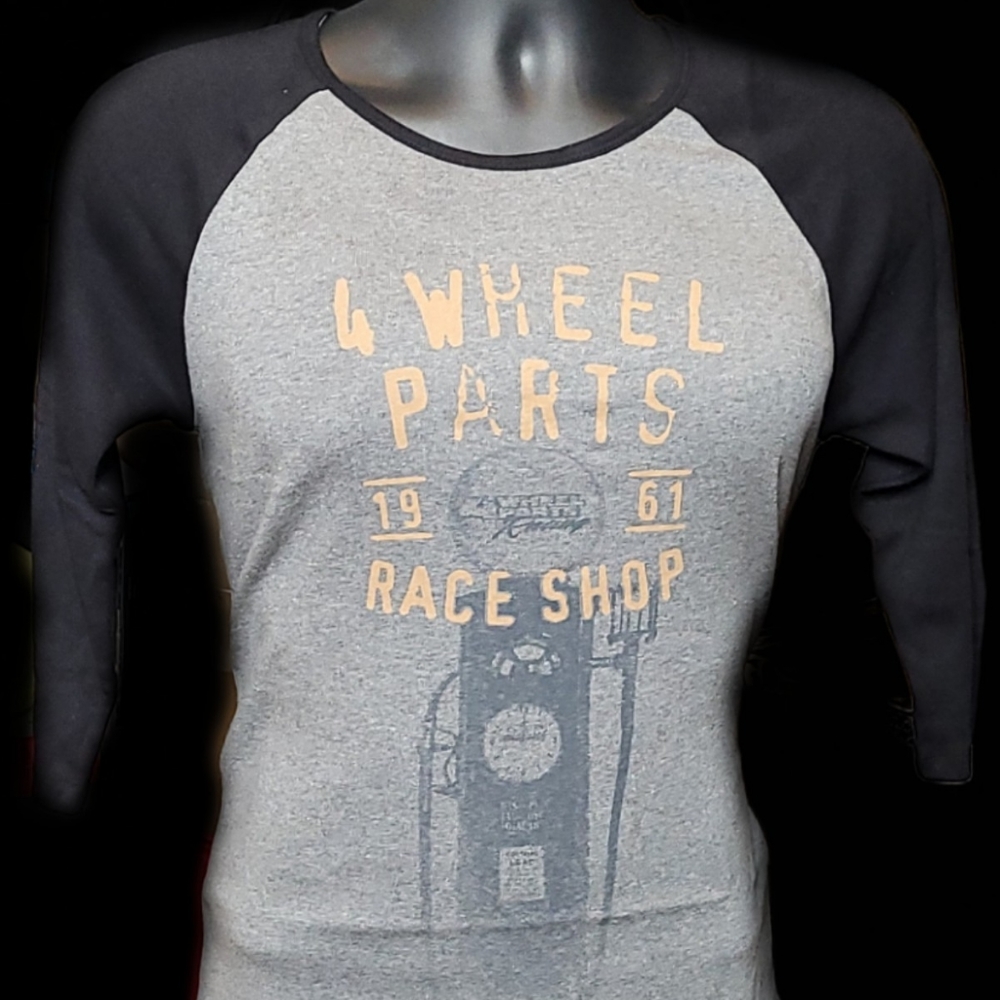 Women's 4 Wheel Parts Shop Three Quarter Sleeve Tshirt